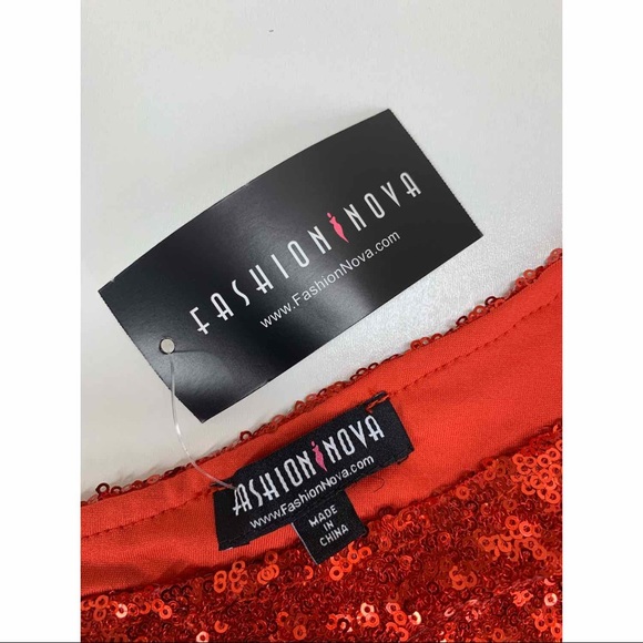FASHION NOVA Red Sequin Dress - Picture 2 of 8